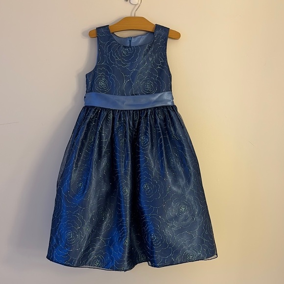 Elegant Blue Kids Dress - Picture 1 of 6